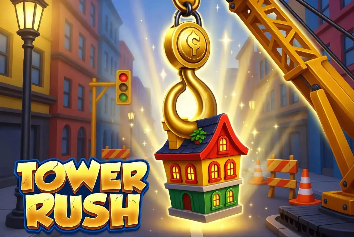 Tower Rush demo screen showing a partially built tower